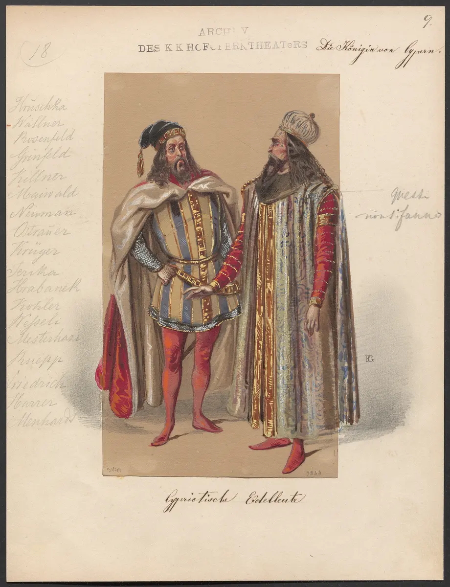 Die Königin von Cypern, Originaltitel: La reine de Chypre, Titel der Serie: Figurinen des k.k. Hofoperntheaters