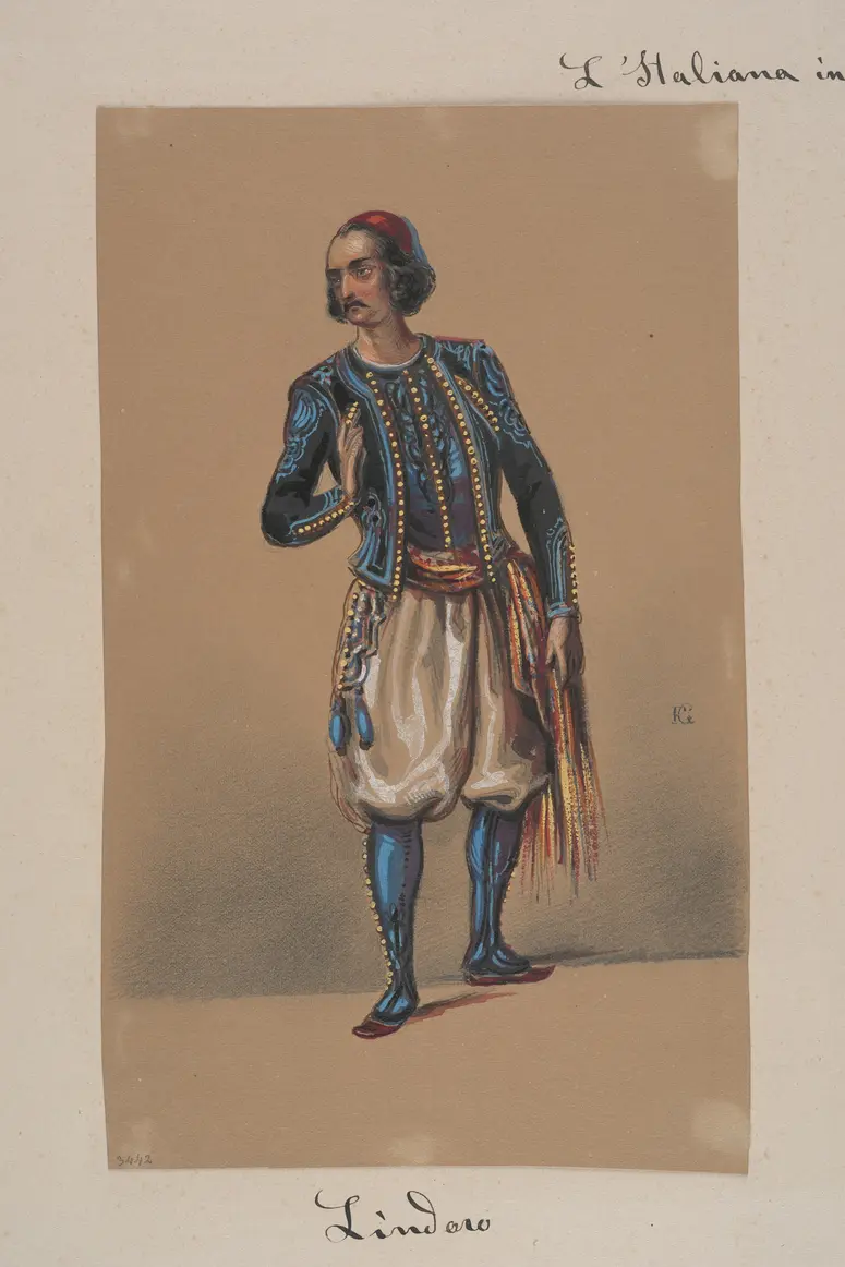Die Italienerin in Algier, Originaltitel: L'italiana in Algeri, Titel der Serie: Figurinen des k.k. Hofoperntheaters