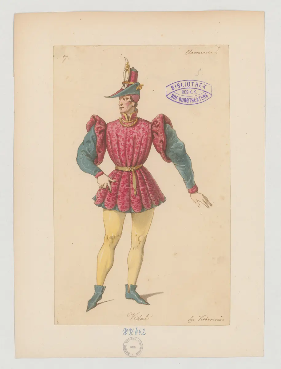 Clemence Isaure, Titel der Serie: Figurinen des k.k. Hof-Burgtheaters