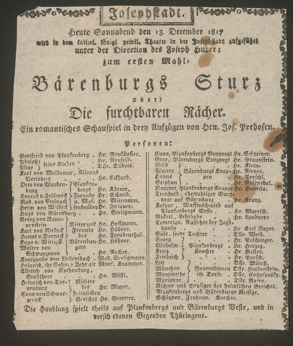 Bärenburgs Sturz oder Die furchtbaren Rächer