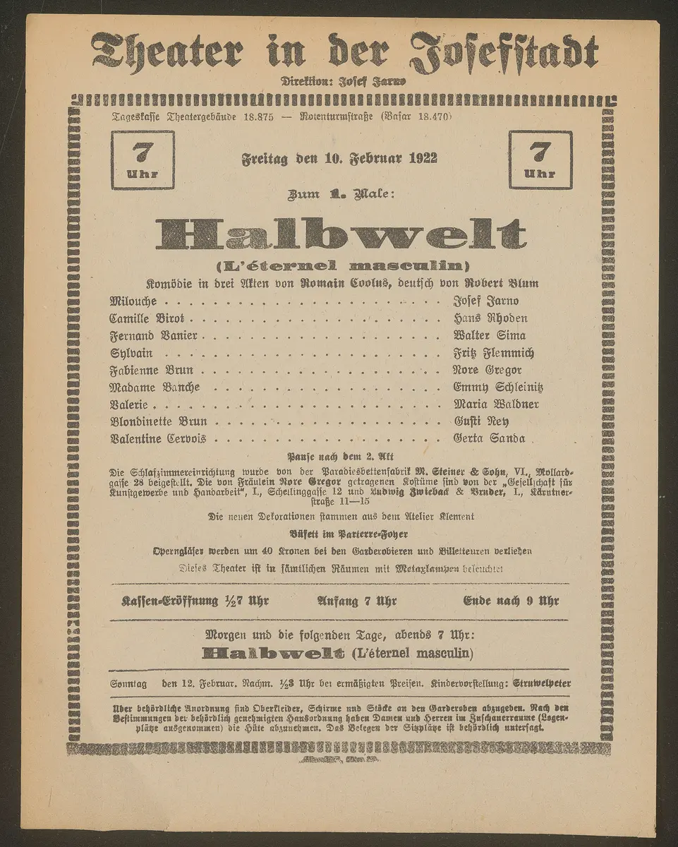 Halbwelt, L'éternel masculin (Originaltitel)