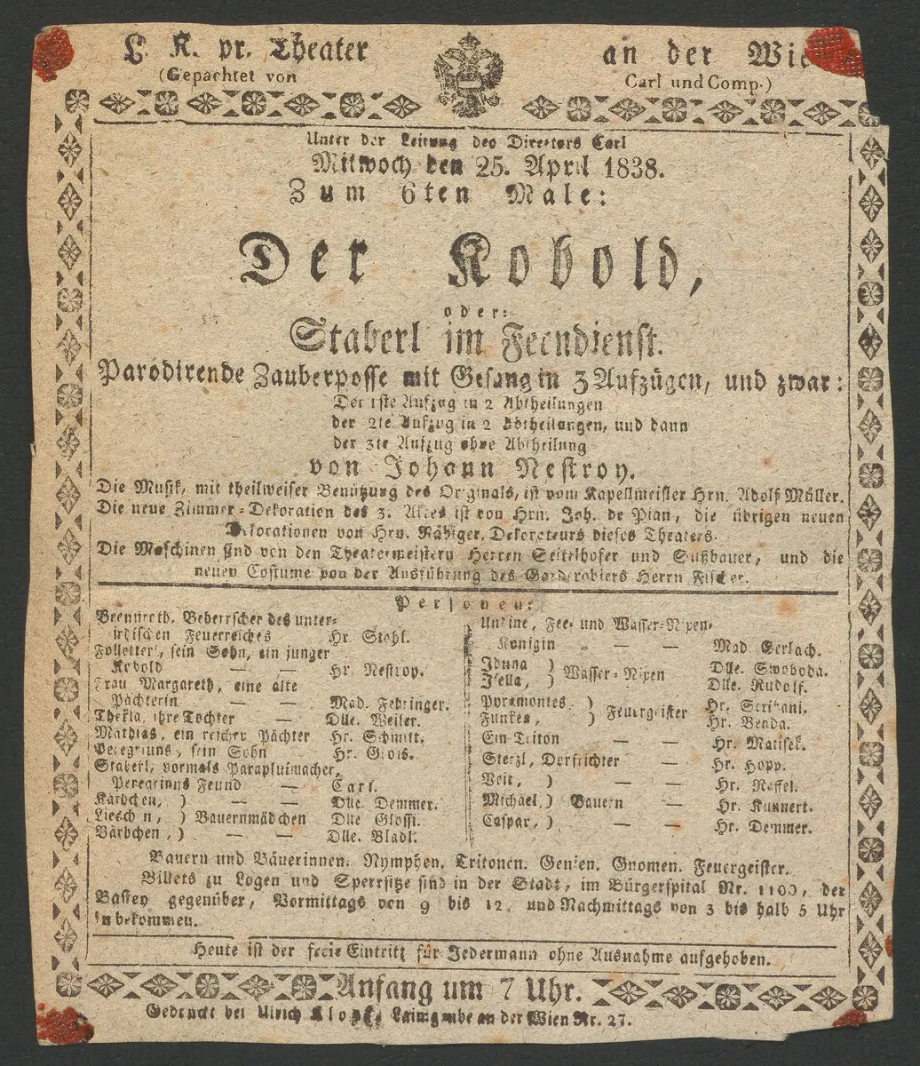 Der Kobold, oder Staberl im Feendienst