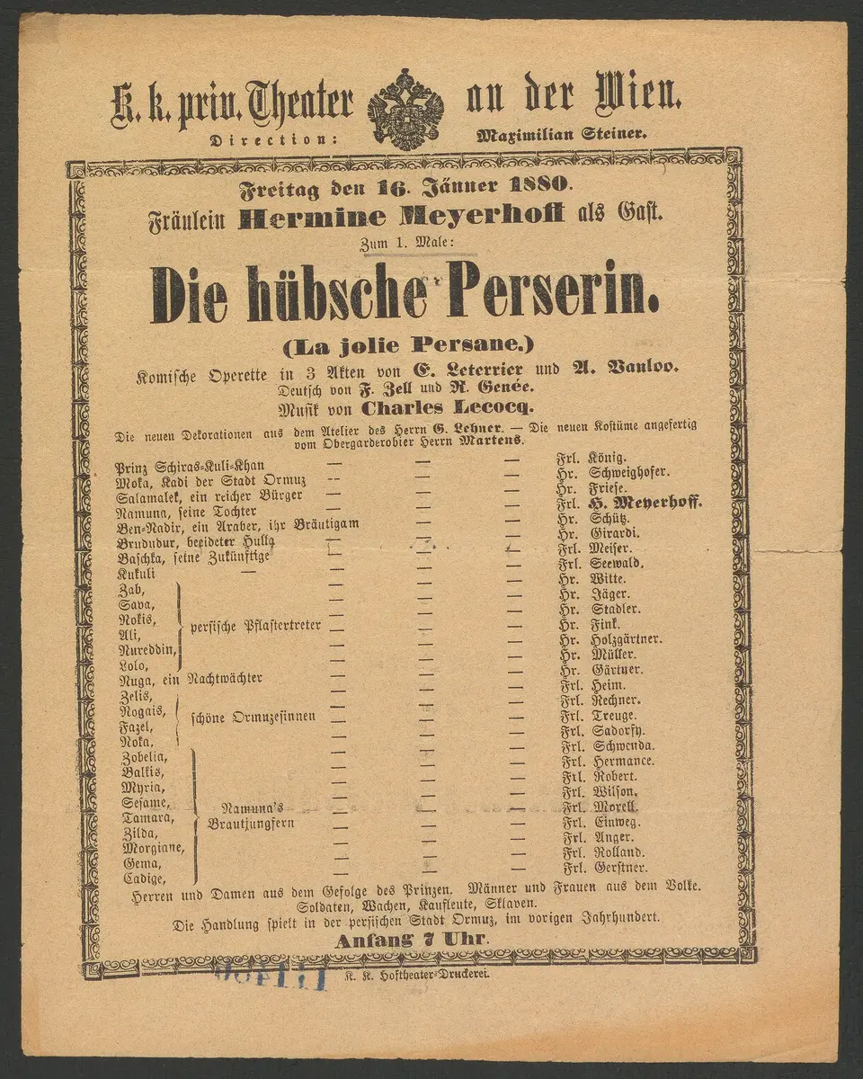 Die hübsche Perserin, Originaltitel: La jolie persane