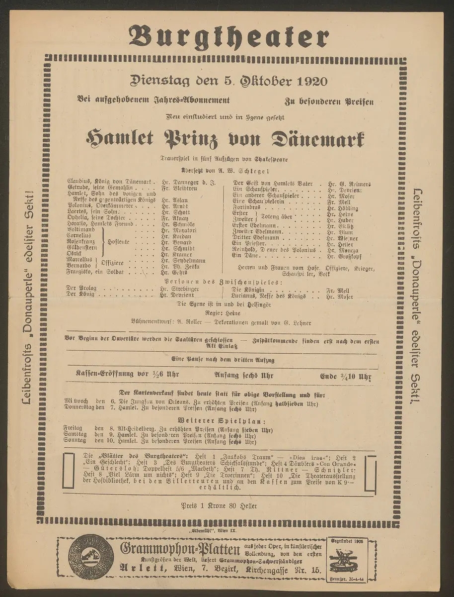 Hamlet Prinz von Dänemark