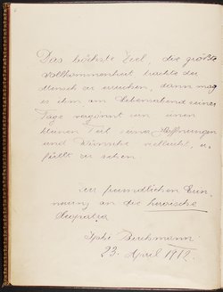 Gästebuch. Atelier Franz-Xaver Setzer, Wien