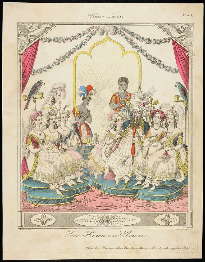 Der Harem in Elisium, Titel der Serie: Wiener Scene, Name der Zeitschrift: Wiener Theaterzeitung