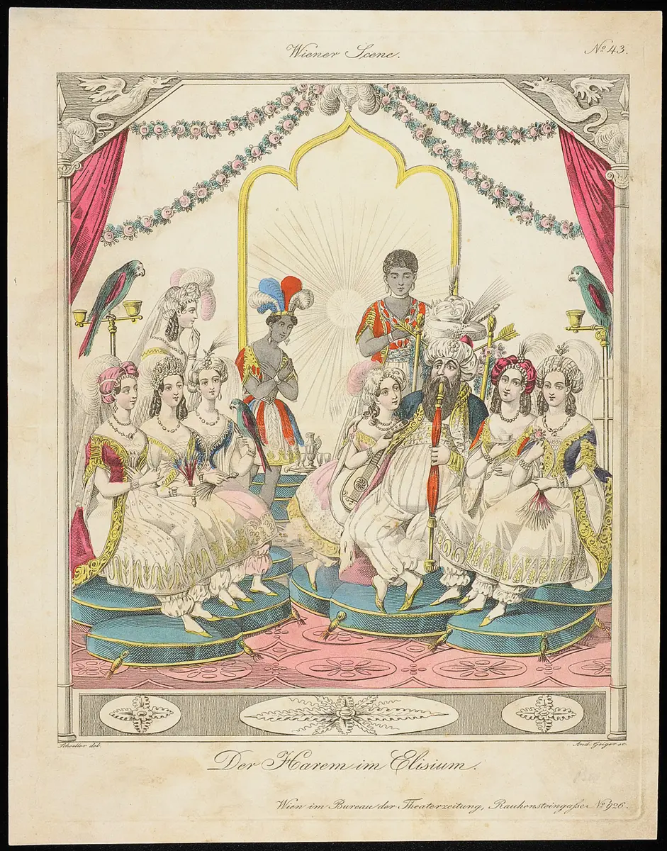 Der Harem in Elisium, Titel der Serie: Wiener Scene, Name der Zeitschrift: Wiener Theaterzeitung