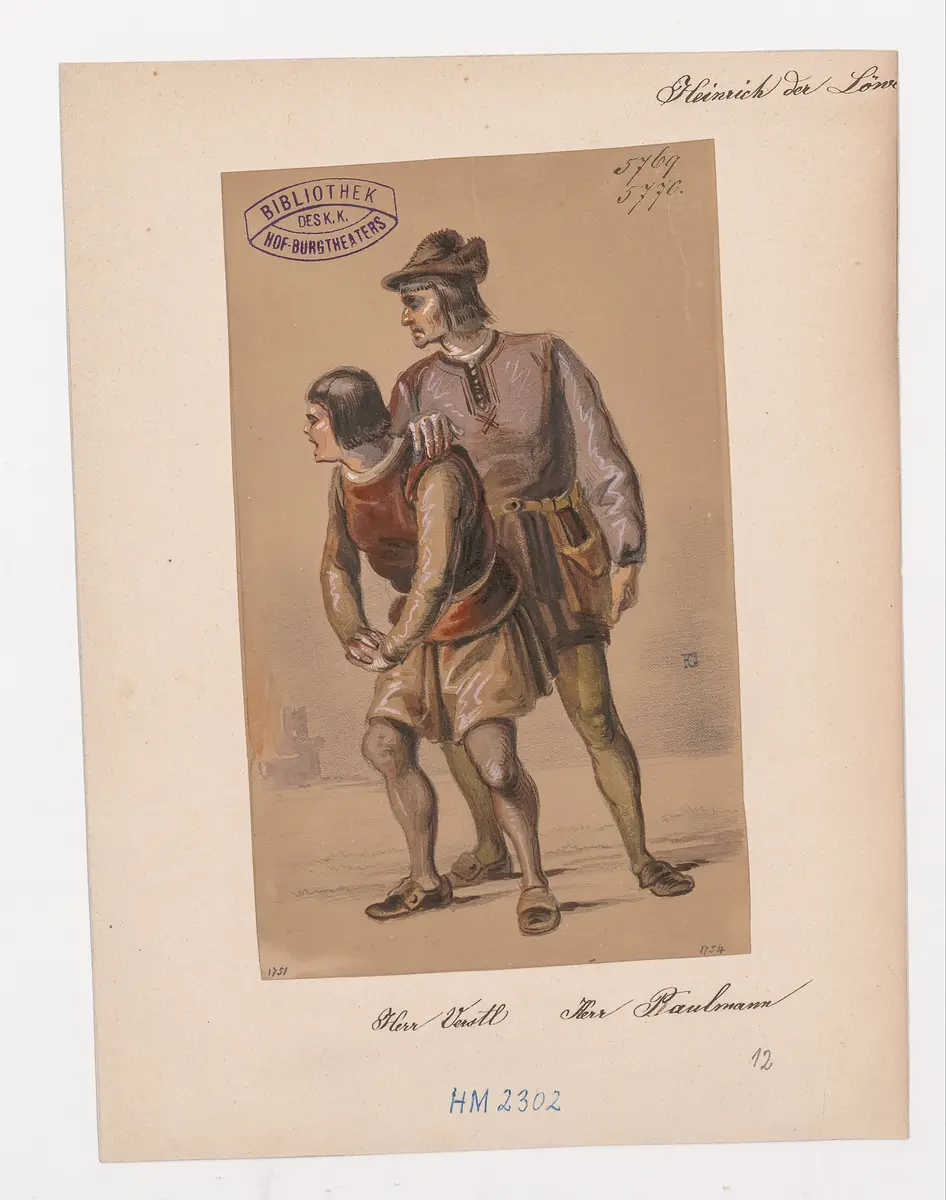 Heinrich der Löwe, Titel der Serie: Figurinen des k.k. Hof-Burgtheaters