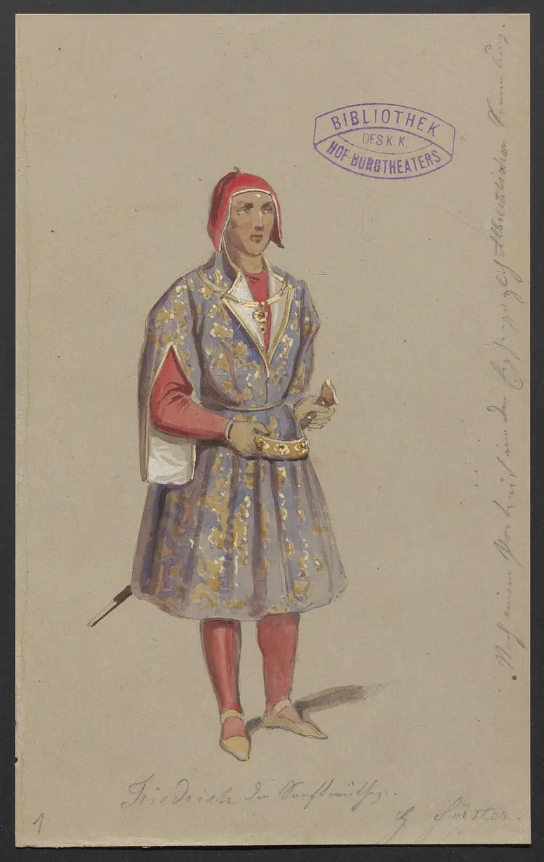 Kunz von Kaufung, Titel der Serie: Figurinen des k.k. Hof-Burgtheaters