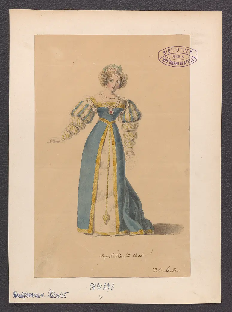 Hamlet, Prinz von Dänemark, Originaltitel: Hamlet, Prince of Denmark, Titel der Serie: Figurinen des k.k. Hof-Burgtheaters