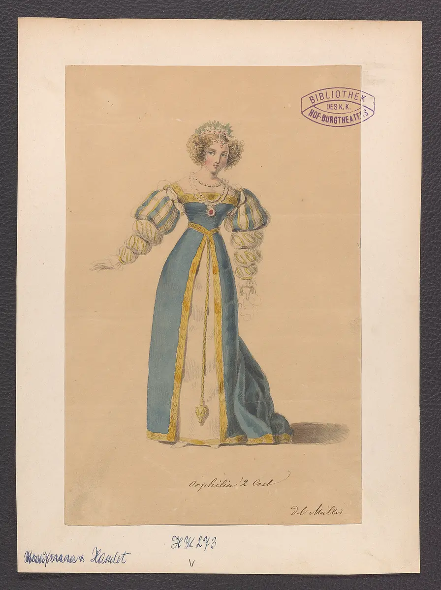 Hamlet, Prinz von Dänemark, Originaltitel: Hamlet, Prince of Denmark, Titel der Serie: Figurinen des k.k. Hof-Burgtheaters