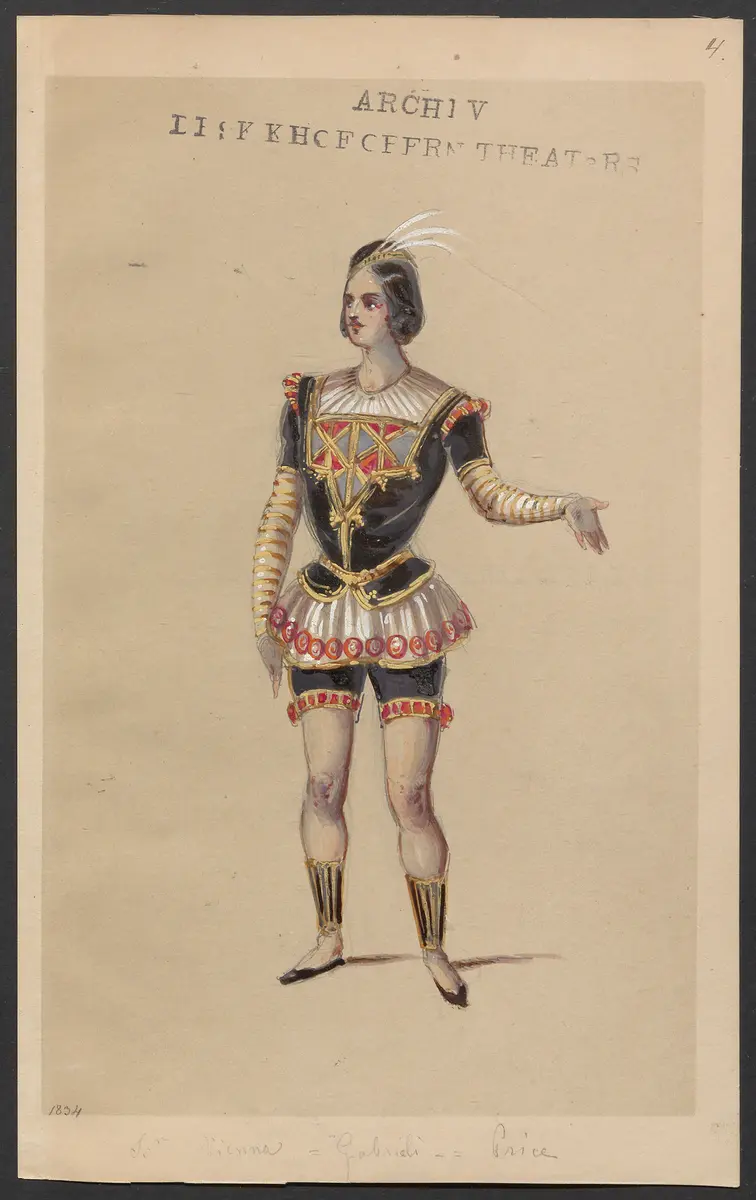 Die Gauklerin, Titel der Serie: Figurinen des k.k. Hofoperntheaters