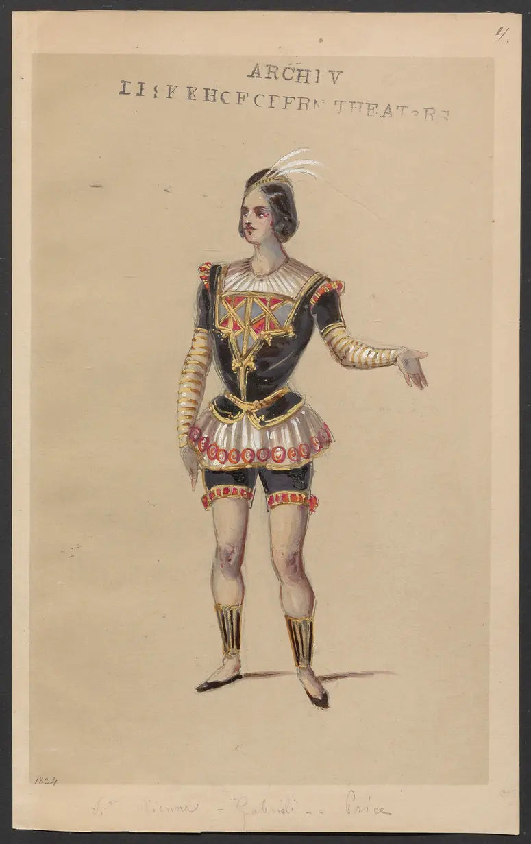 Die Gauklerin, Titel der Serie: Figurinen des k.k. Hofoperntheaters