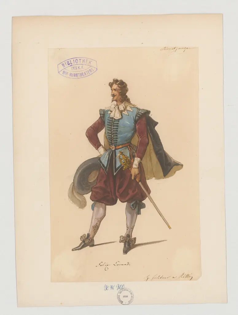 Die Kunstjünger, Titel der Serie: Figurinen des k.k. Hof-Burgtheaters