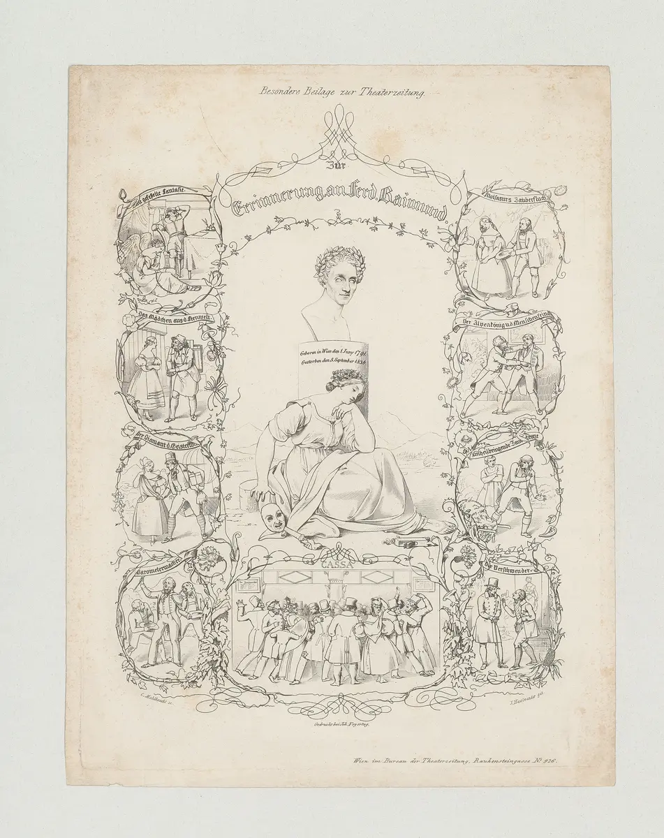 Ferdinand Raimund, Titel der Serie: Besondere BIld-Beilage, Name der Zeitschrift: Wiener Theaterzeitung