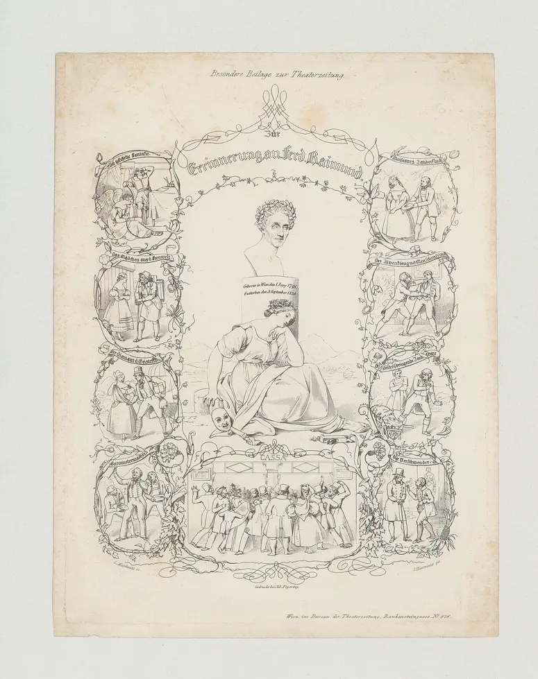Ferdinand Raimund, Titel der Serie: Besondere BIld-Beilage, Name der Zeitschrift: Wiener Theaterzeitung