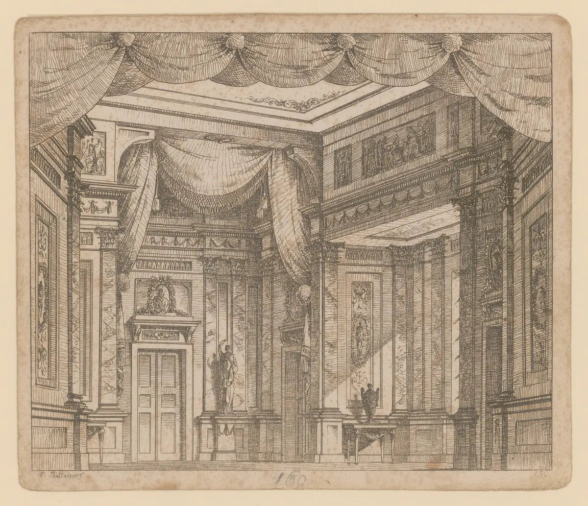 ohne Titel, Titel der Serie: Theaterdecorationen nach den Originalskitzen des k.k. Hoftheatermahlers Joseph Platzer radirt und verlegt von Norbert Bittner