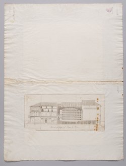 Venedig, Teatro La Fenice, Titel in Vorlageform: Parti ornamnentali del Prospetto del Teatro la Fenice, Titel in Vorlageform: Spaccato per lungo del Teatro la Fenice