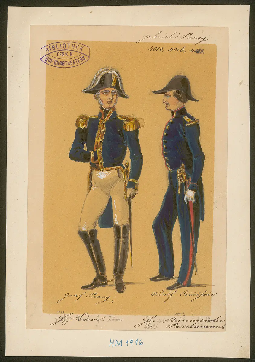Gabriele von Precy, Titel der Serie: Figurinen des k.k. Hof-Burgtheaters