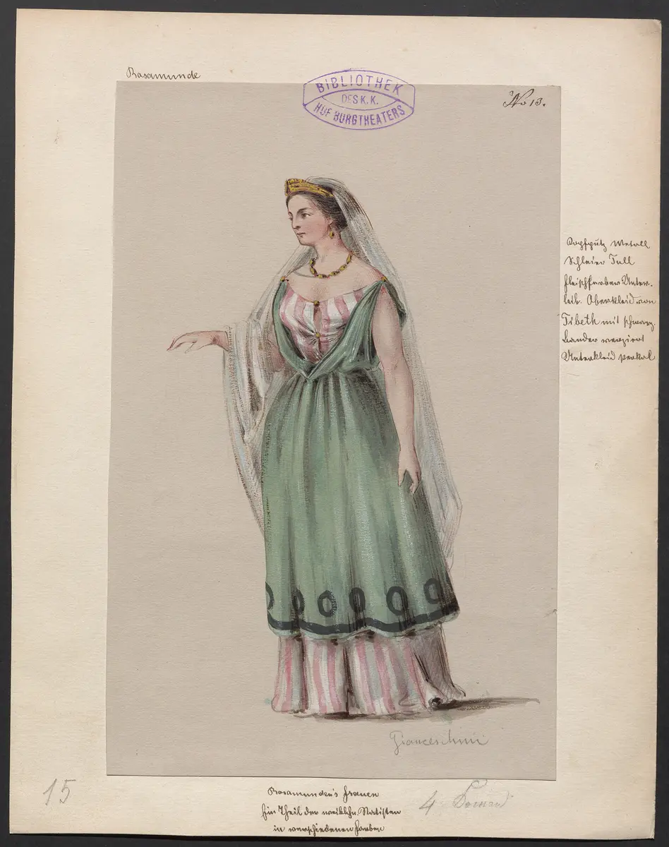 Rosamunde, Titel der Serie: Figurinen des k.k. Hof-Burgtheaters