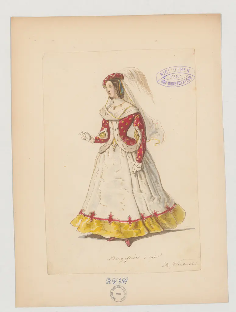 König und Bauer, Titel der Serie: Figurinen des k.k. Hof-Burgtheaters