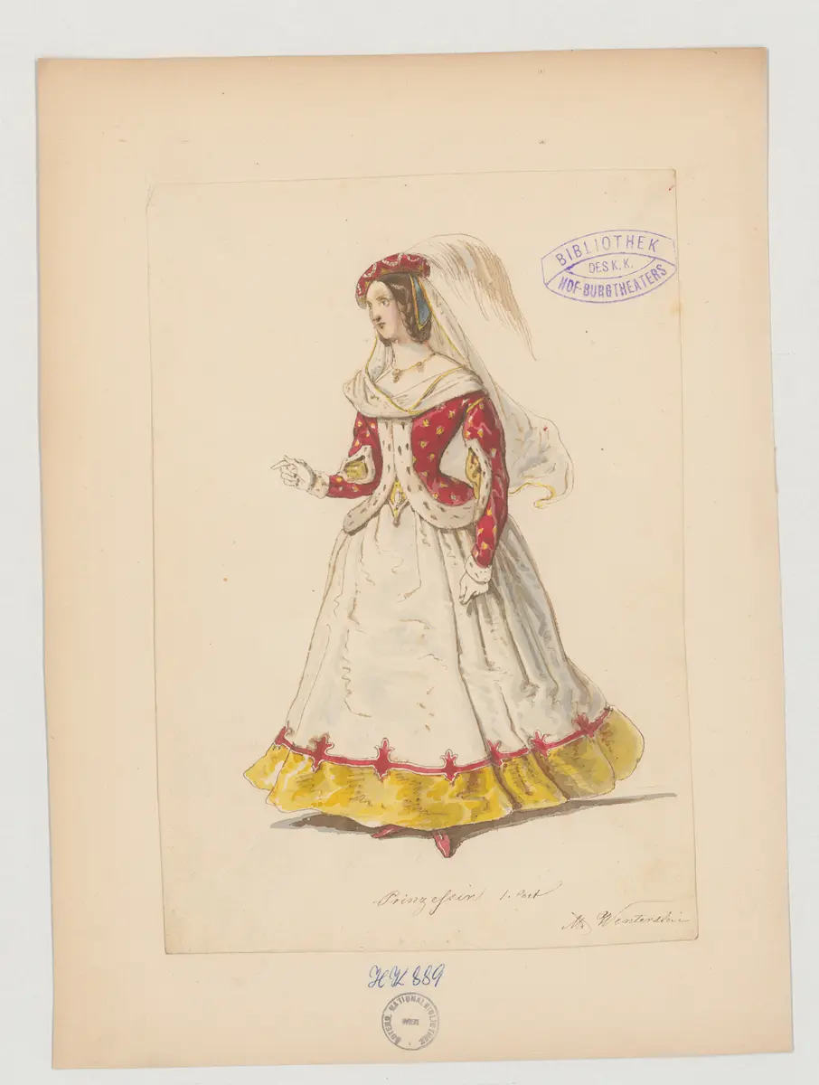 König und Bauer, Titel der Serie: Figurinen des k.k. Hof-Burgtheaters