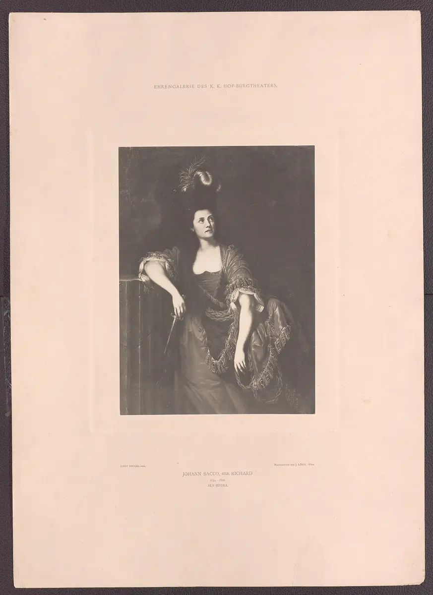 Johanna Sacco, Verweis auf Stücktitel: Medea, Titel der Serie: Ehrengalerie des K.K. Hof-Burgtheaters
