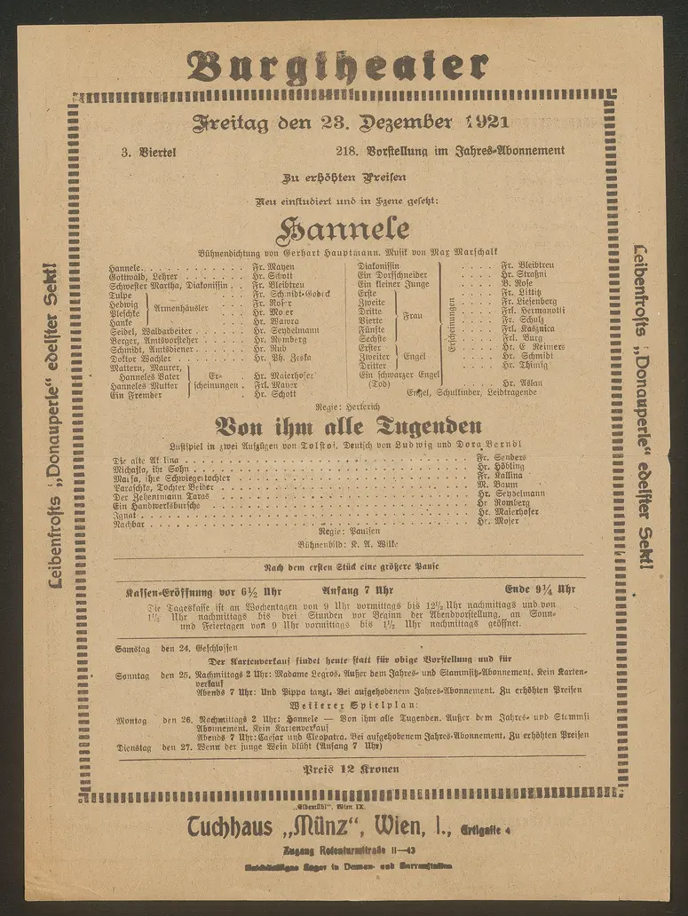 Hannele, Von ihm alle Tugenden