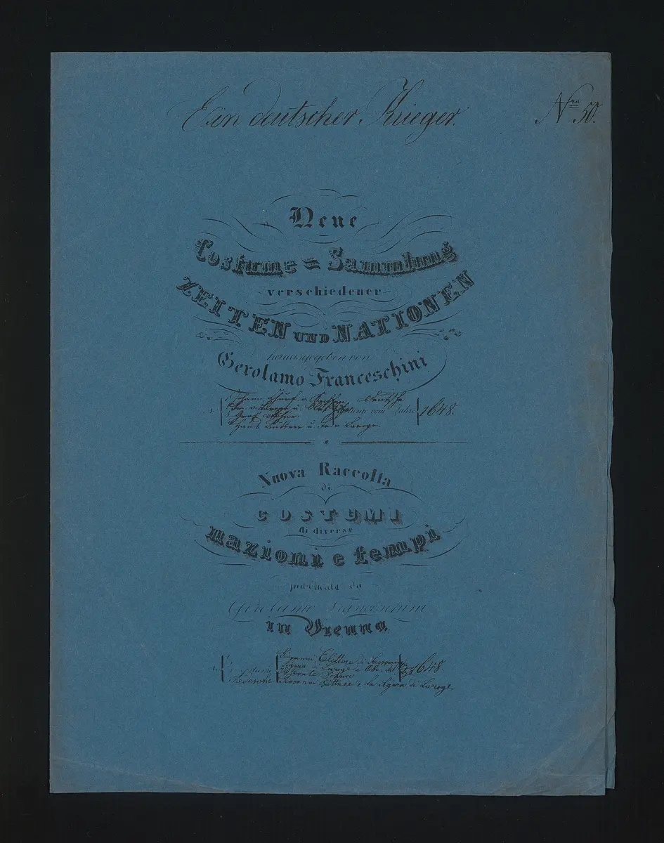 Ein deutscher Krieger, Titel der Serie: Neue Costume-Sammlung verschiedener Zeiten und Nationen