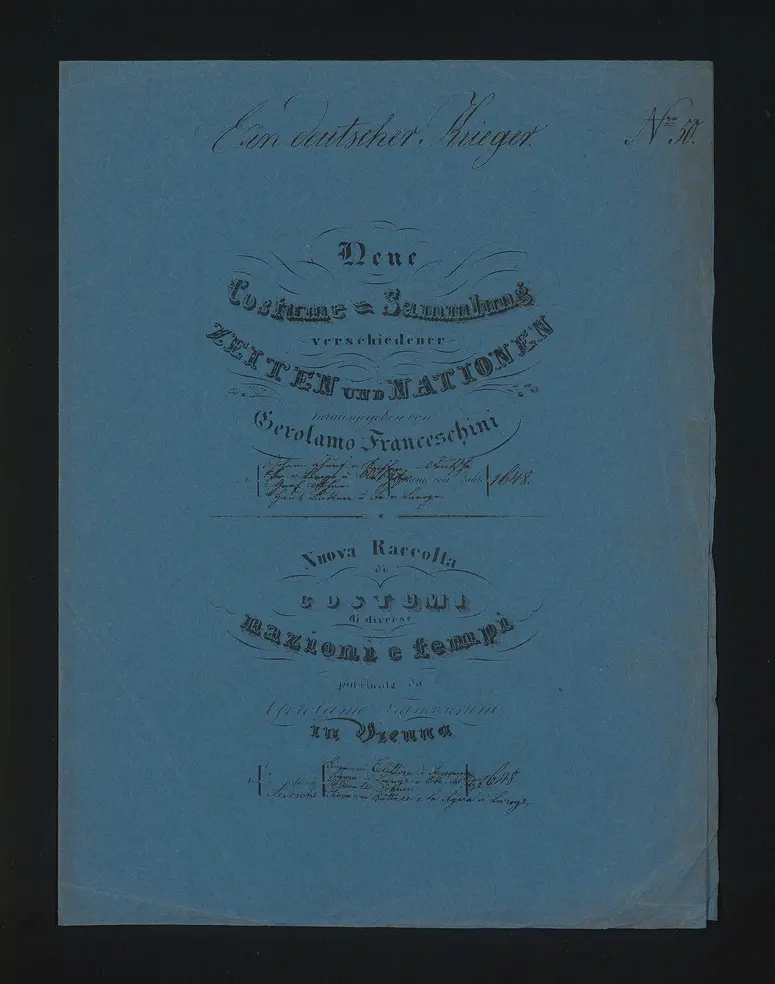 Ein deutscher Krieger, Titel der Serie: Neue Costume-Sammlung verschiedener Zeiten und Nationen