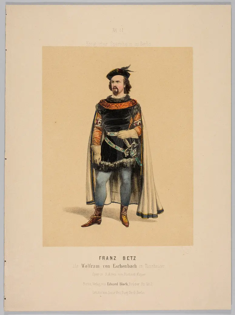 Franz Betz, Verweis auf Stücktitel: Tannhäuser, Titel der Serie: Eduard Bloch's Album der Bühnen-Costüm