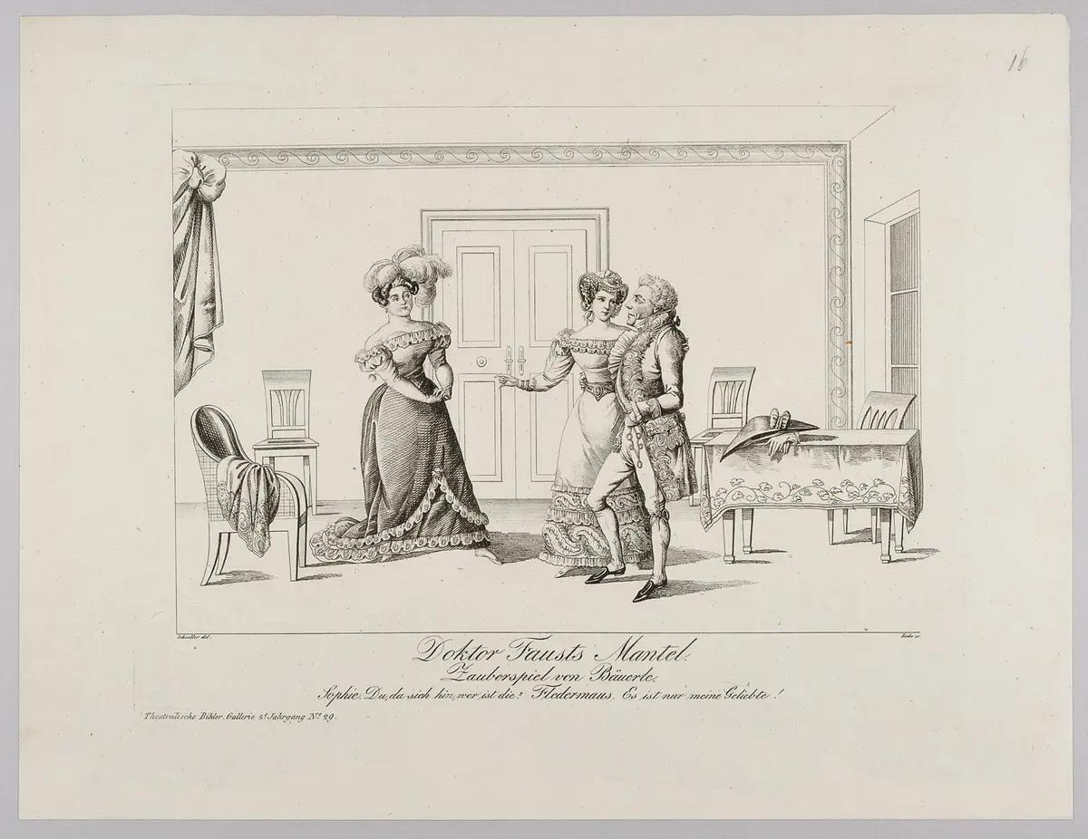 Doktor Fausts Mantel, Titel der Serie: Gallerie drolliger Scenen, Name der Zeitschrift: Wiener Theaterzeitung