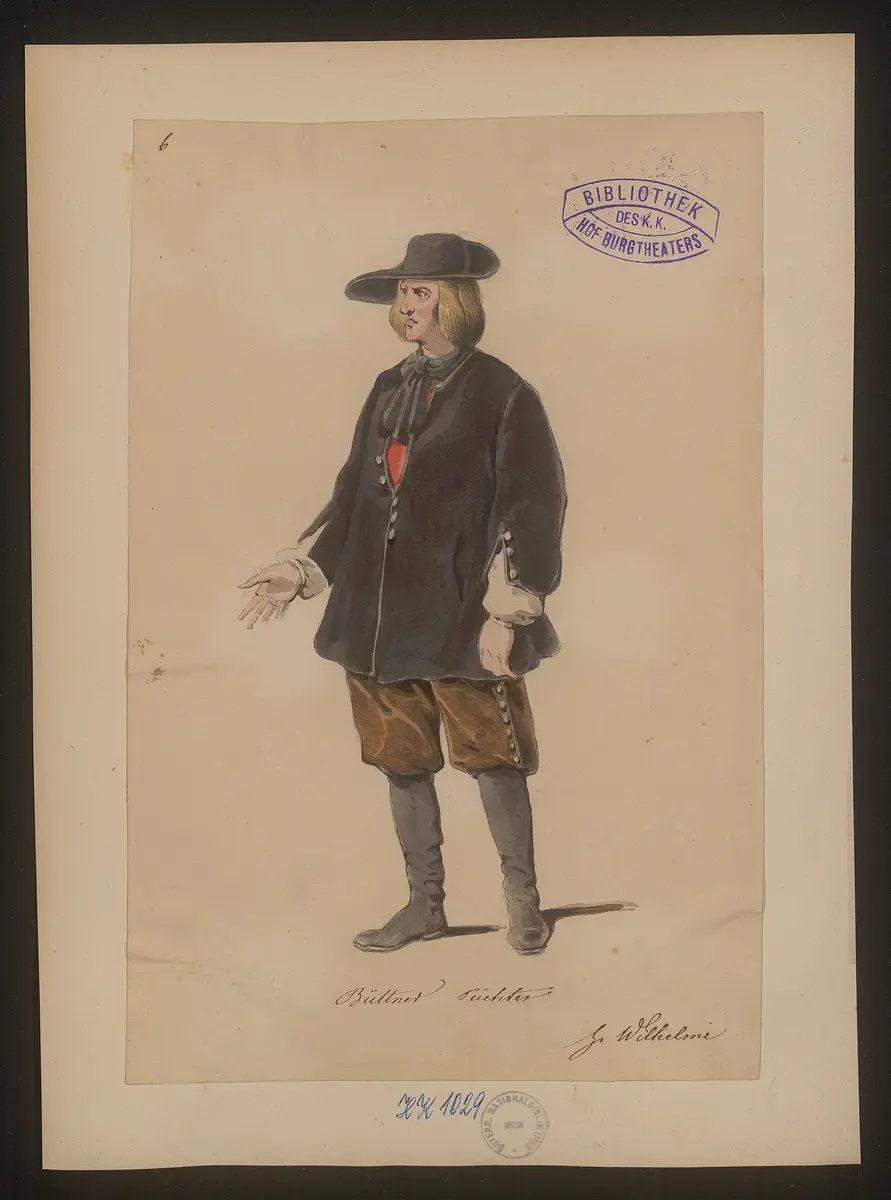 Ein deutscher Krieger, Titel der Serie: Figurinen des k.k. Hof-Burgtheaters