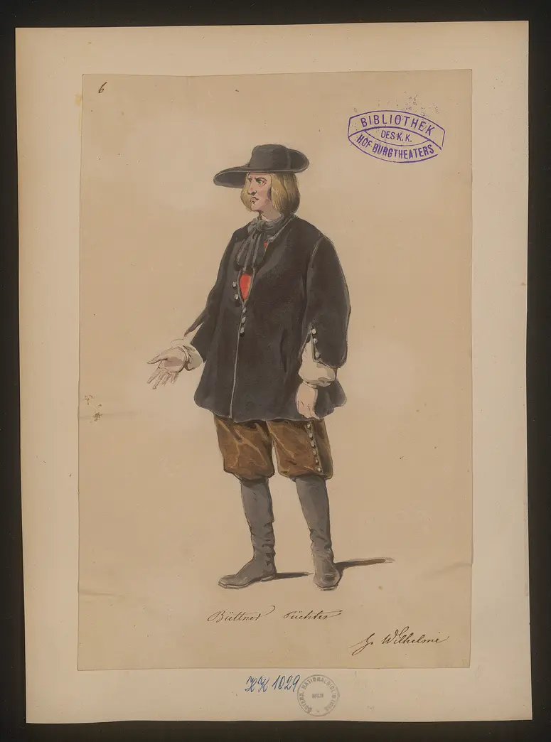 Ein deutscher Krieger, Titel der Serie: Figurinen des k.k. Hof-Burgtheaters