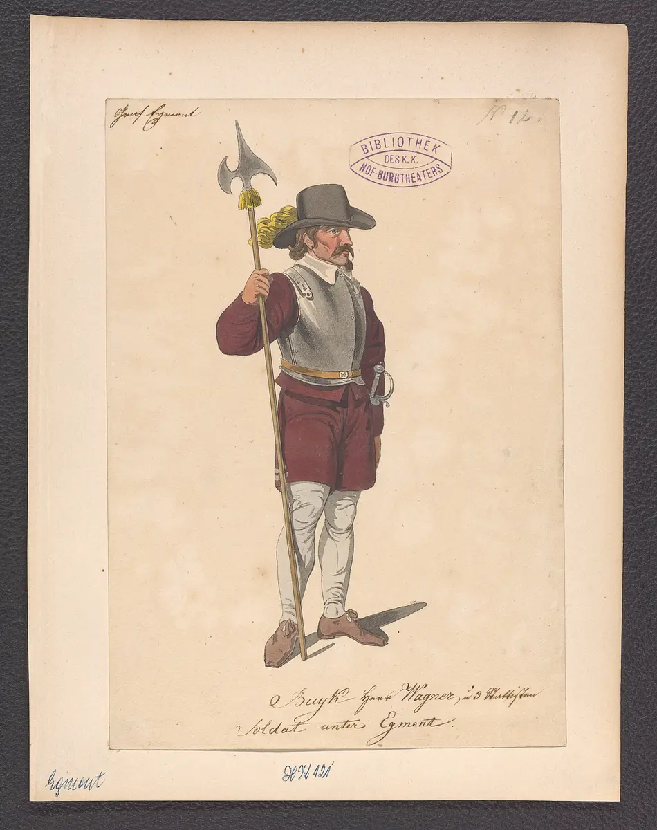 Egmont, Titel der Serie: Figurinen des k.k. Hof-Burgtheaters