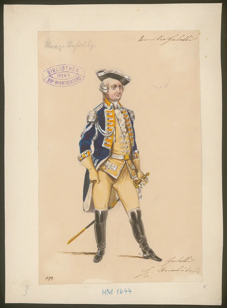 Emilia Galotti, Titel der Serie: Figurinen des k.k. Hof-Burgtheaters