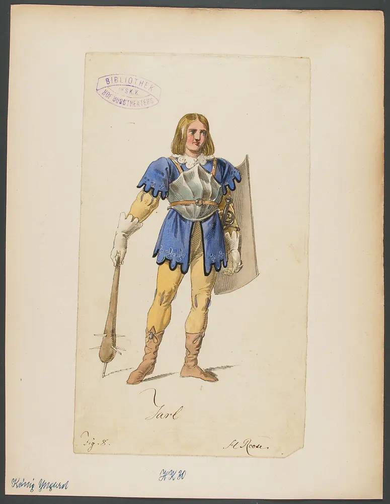 König Yngurd, Titel der Serie: Figurinen des k.k. Hof-Burgtheaters