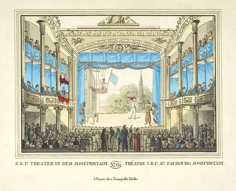 Wien, Theater in der Josefstadt, Titel in Vorlageform: K.K.P. Theater in der Josephstadt / No. 61 / Théatre I.R.P. au Faubourg Josephstadt