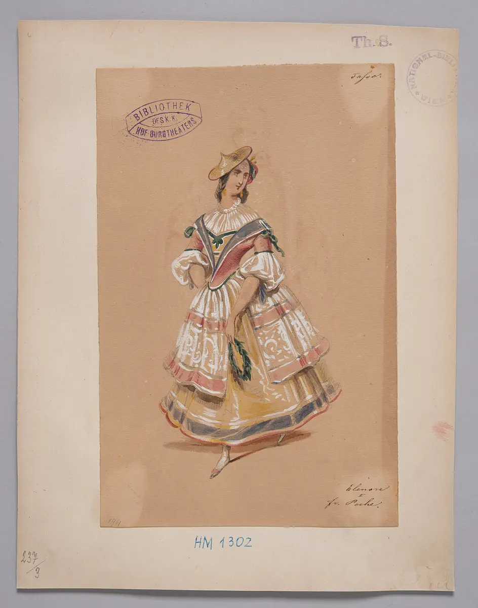 Torquato Tasso, Titel der Serie: Figurinen des k.k. Hof-Burgtheaters