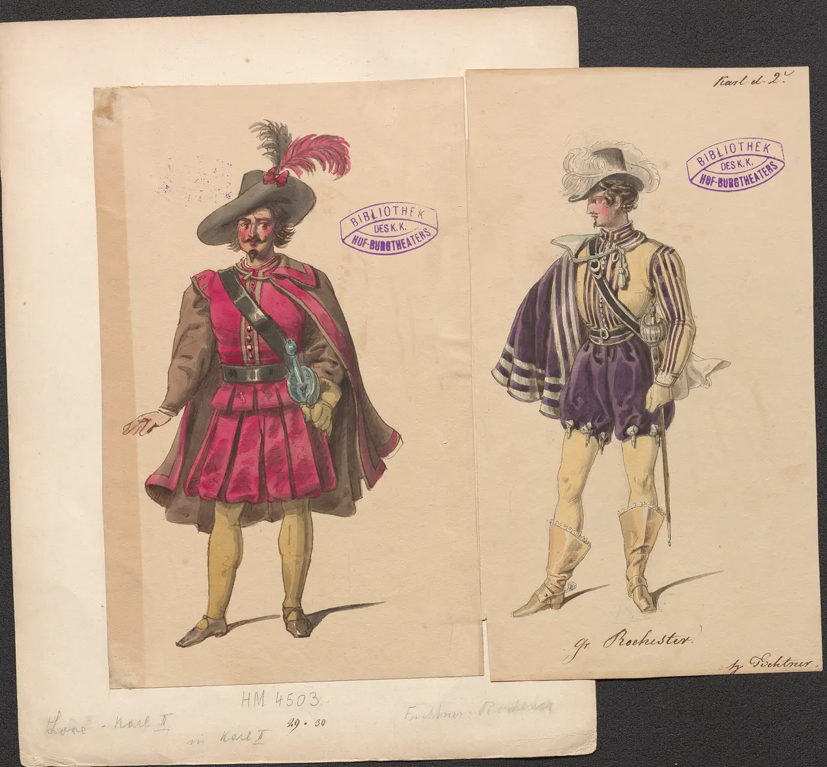 Karl der Zweite, oder Das Labyrinth von Woodstock, Titel der Serie: Figurinen des k.k. Hof-Burgtheaters