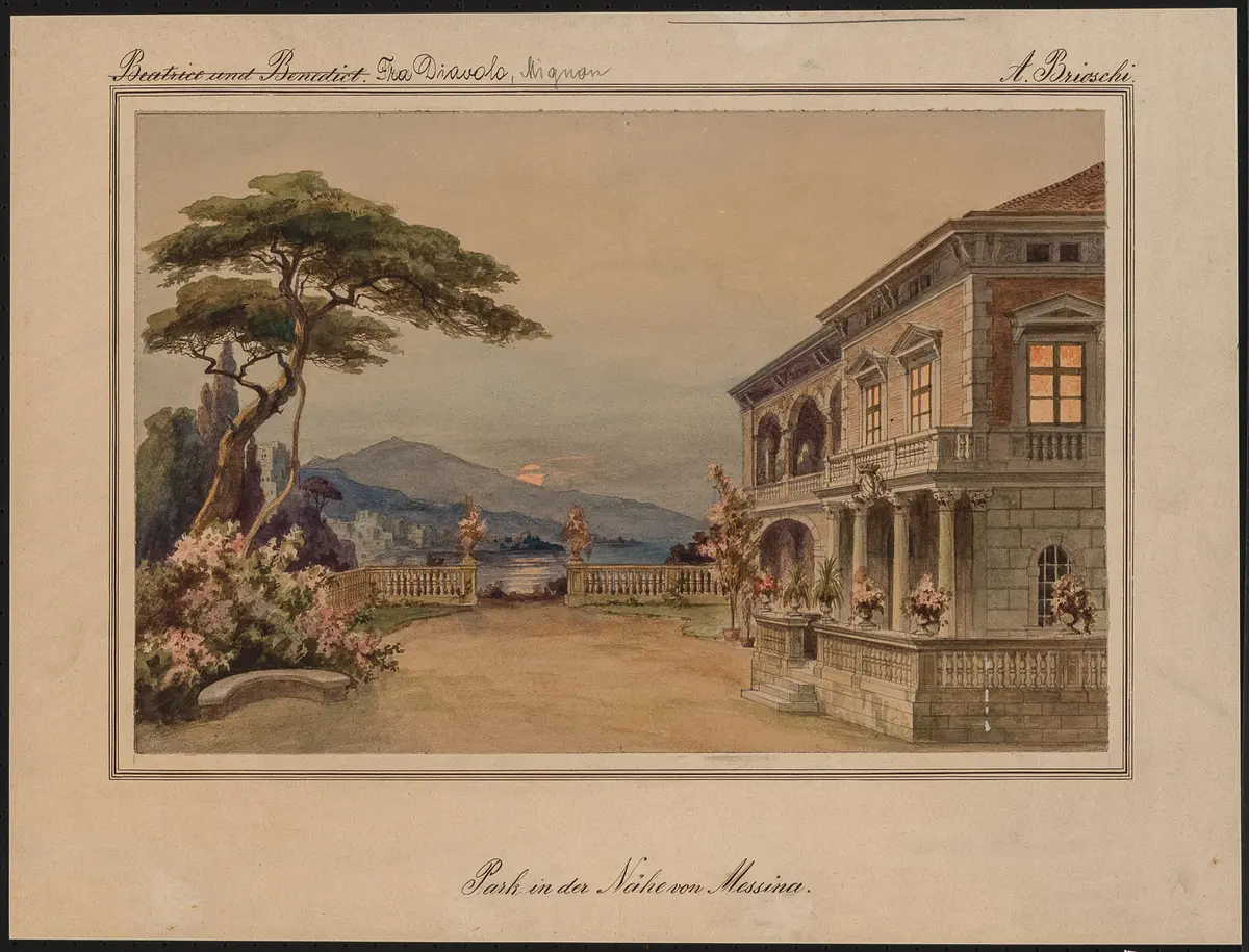 Béatrice und Bénédict, Originaltitel: Béatrice et Bénédict, Verweis auf Stücktitel: Fra Diavolo, Verweis auf Stücktitel: Mignon