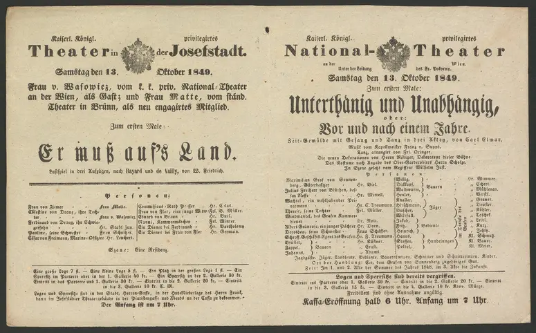 Unterthänig und Unabhängig, oder Vor und nach einem Jahre, Er muß auf's Land
