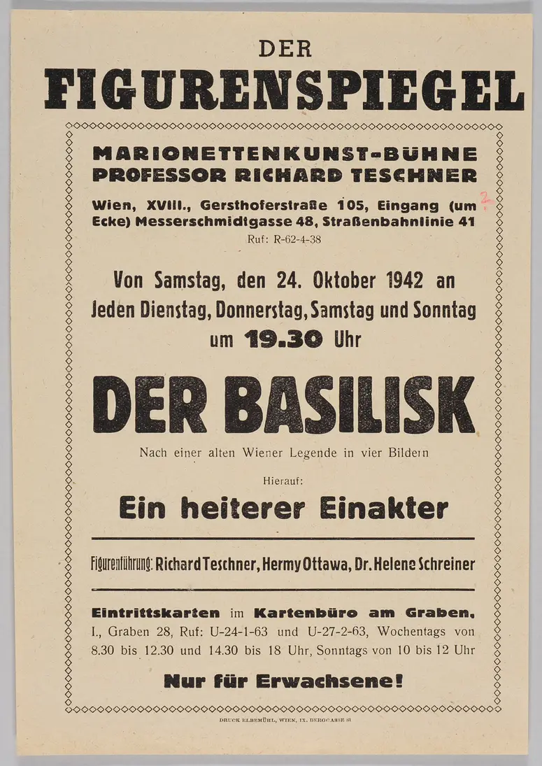 Der Figurenspiegel, Verweis auf Stücktitel: Der Basilisk, Verweis auf Stücktitel: Harlekin als Porträtist