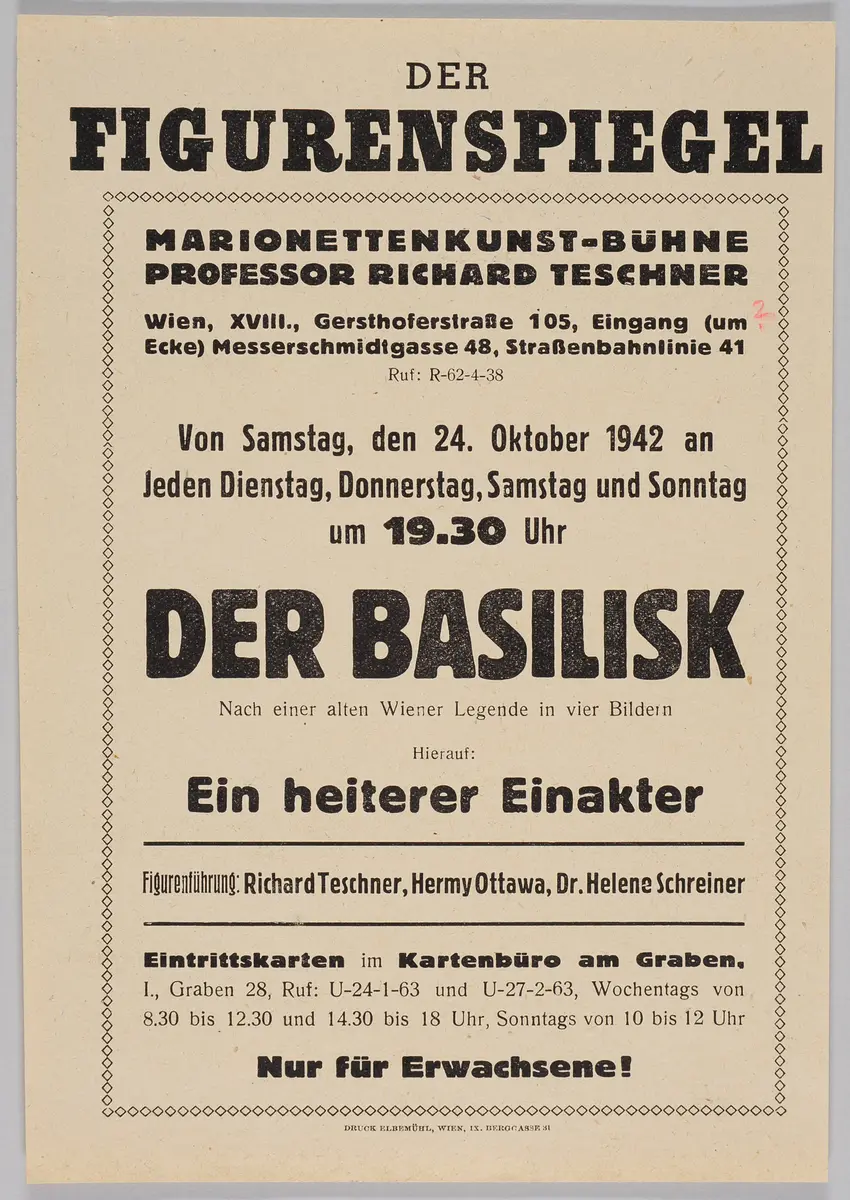Der Figurenspiegel, Verweis auf Stücktitel: Der Basilisk, Verweis auf Stücktitel: Harlekin als Porträtist
