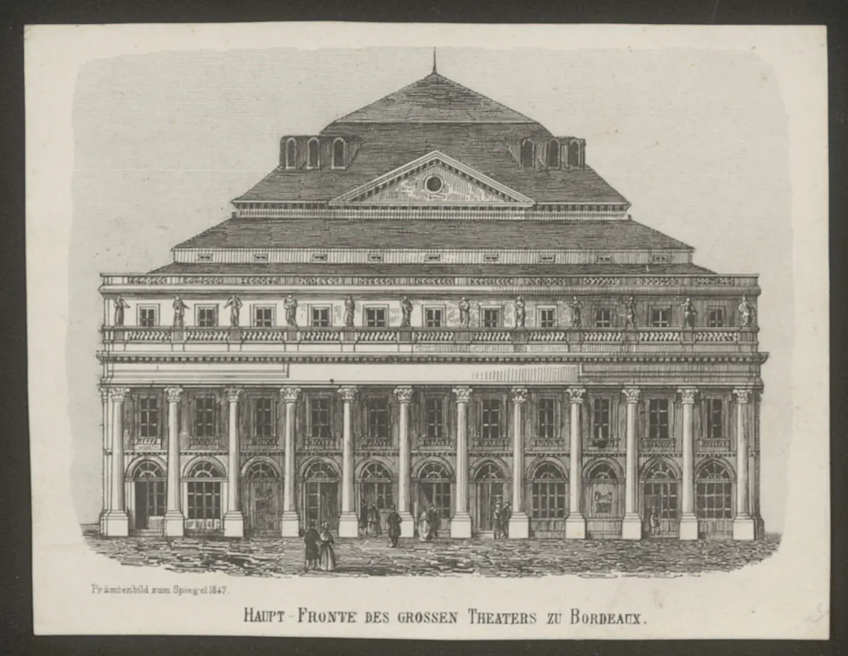 Bordeaux, Großes Theater, Alternativtitel: Bordeaux, Grand Théâtre, Titel in Vorlageform: Haupt-Fronte des grossen Theaters zu Bordeaux