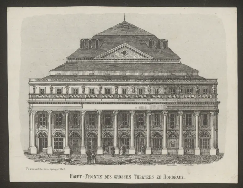 Bordeaux, Großes Theater, Alternativtitel: Bordeaux, Grand Théâtre, Titel in Vorlageform: Haupt-Fronte des grossen Theaters zu Bordeaux