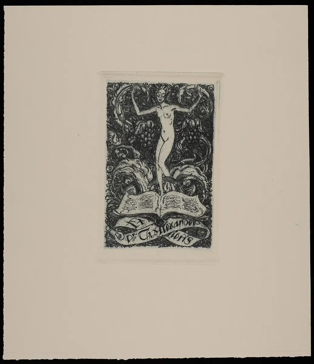 Exlibris Theodor Alexander, Titel in Vorlageform: Exlibris Dr. Th. Alexander