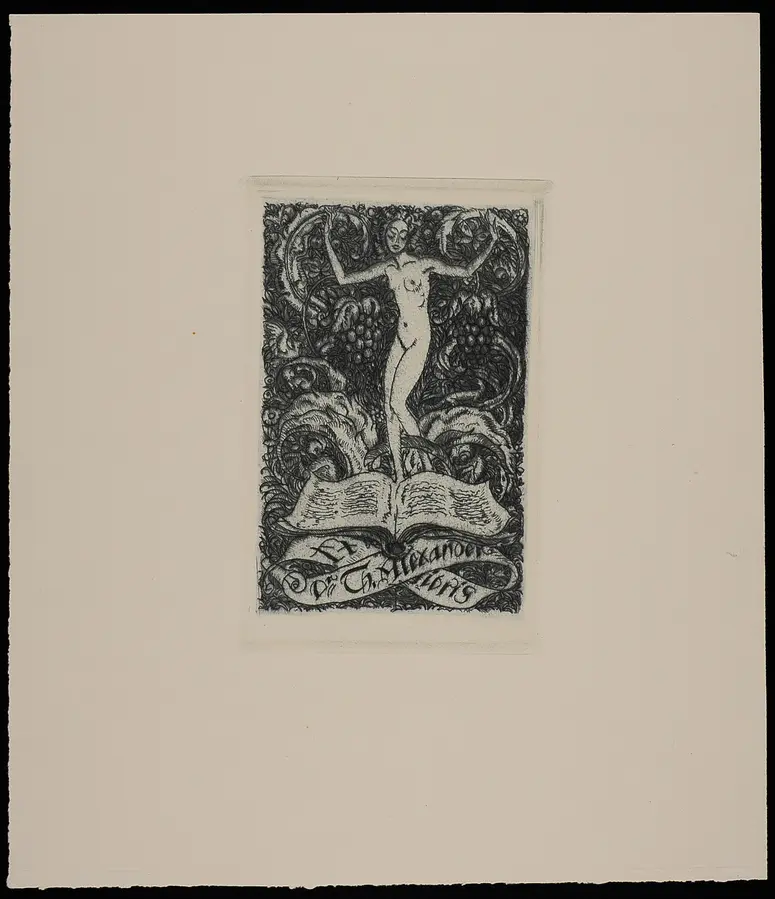 Exlibris Theodor Alexander, Titel in Vorlageform: Exlibris Dr. Th. Alexander