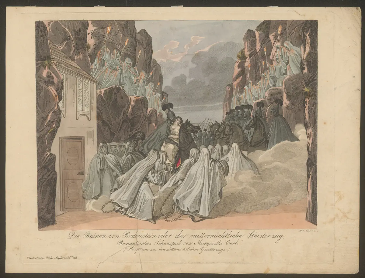 Die Ruinen von Rodenstein oder der mitternächtliche Geisterzug, Titel der Serie: Theatralische Bilder-Gallerie, Name der Zeitschrift: Wiener Theaterzeitung