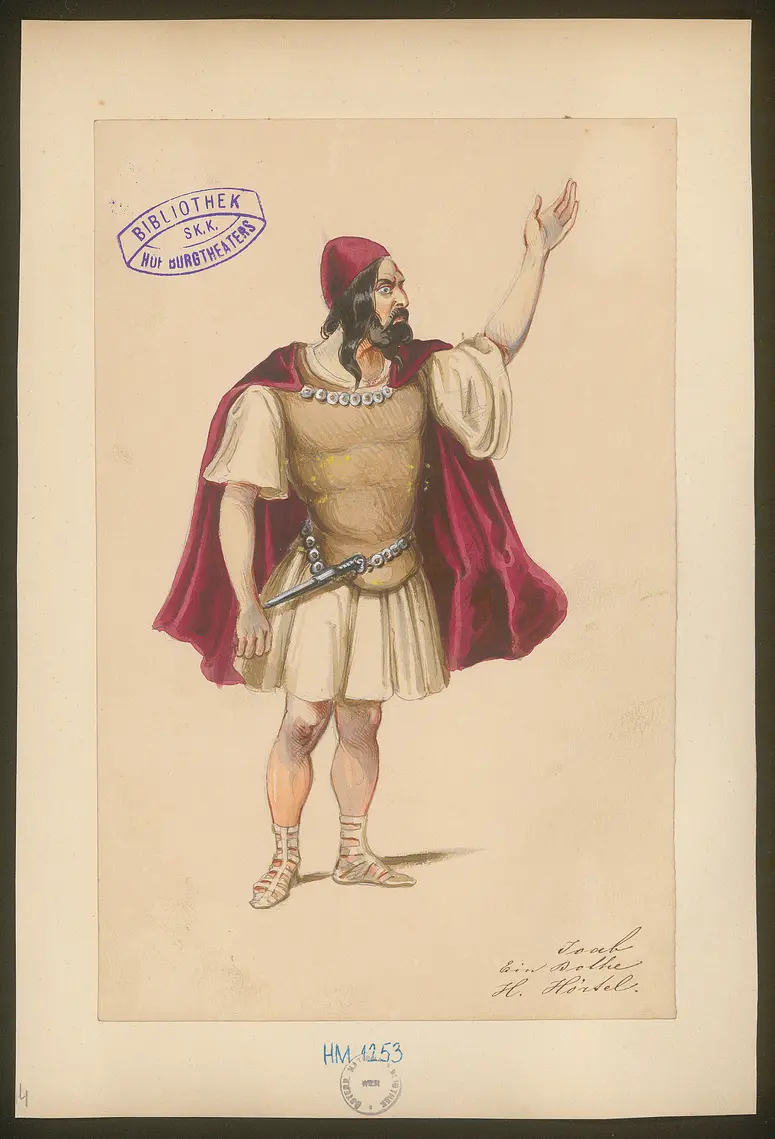 Herodes und Mariamne, Titel der Serie: Figurinen des k.k. Hof-Burgtheaters